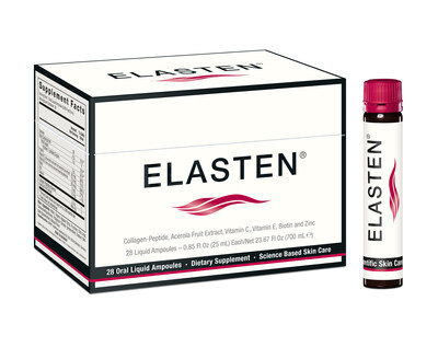 ELASTEN® is now available in monthly packs of 28 ampoules via Amazon for $99 ELASTEN® is now available in monthly packs of 28 ampoules via Amazon for $99
