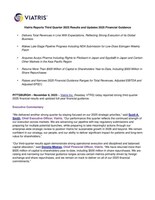 Viatris Reports Third Quarter 2025 Results and Updates 2025 Financial Guidance