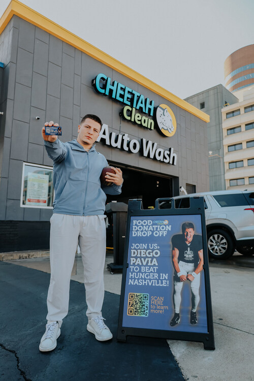 Join Diego Pavia and Cheetah Clean to Fight Hunger in Tennessee