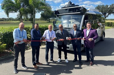 Executives from Beep, Karsan, ADASTEC, Damera, and the City of Altamonte Springs, Florida, cut the ribbon on the new autonomous e-JEST, enabled by Beepโs AutonomOS service management platform. Executives from Beep, Karsan, ADASTEC, Damera, and the City of Altamonte Springs, Florida, cut the ribbon on the new autonomous e-JEST, enabled by Beepโs AutonomOS service management platform.