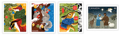 De nouveaux timbres célèbrent l'arrivée prochaine des fêtes de fin d'année