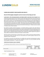 LUNDIN GOLD REPORTS THIRD QUARTER 2025 RESULTS (CNW Group/Lundin Gold Inc.)