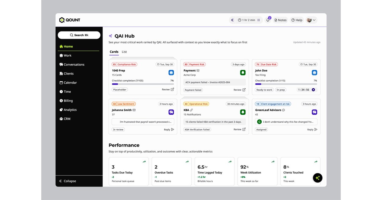 Qount Unveils Next-Generation UX/UI Redesign -- A Whole New Way for Firms to Work Smarter