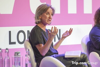 Ms Jane McFadzean, Senior Director of Global Sustainability, talking at the Cool Tripping panel Ms Jane McFadzean, Senior Director of Global Sustainability, talking at the Cool Tripping panel