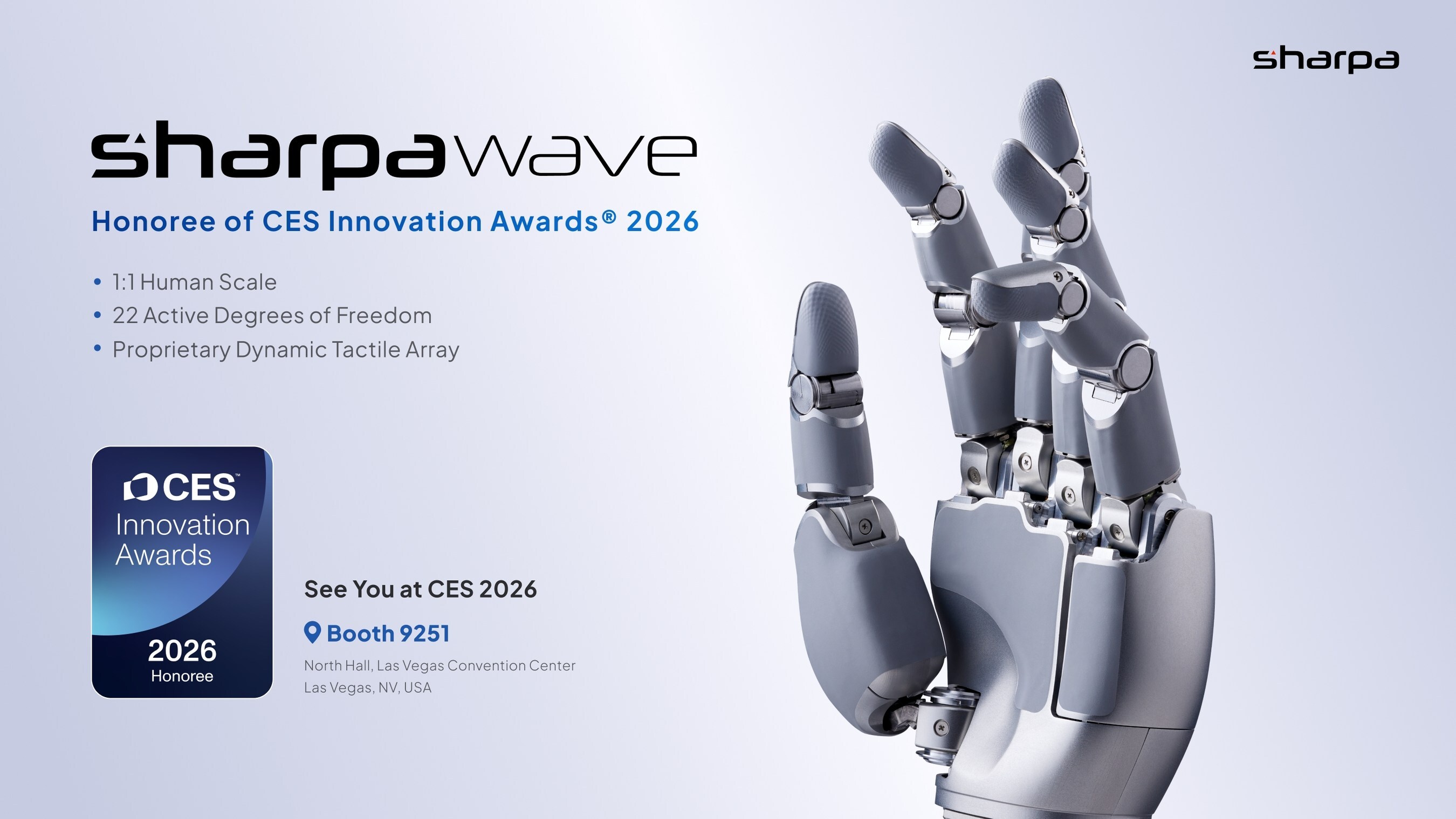 Singapore's Sharpa Wins CES 2026 Innovation Award for Groundbreak AI Robotic Hand SharpaWave