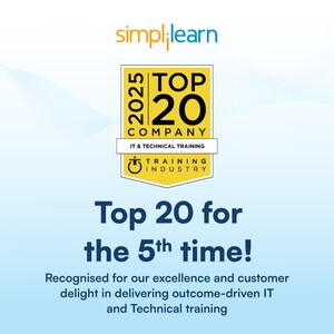 Simplilearn Recognized for 5th Consecutive Year on Training Industry's 2025 Top 20 IT and Technical Training Companies List