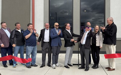 West Jordan Mayor Dirk Burton celebrates the opening of the new Furniture Row and Denver Mattress Co. with Joe Sparks of Denver Mattress, Scott Owen of Furniture Row and members of the Chamber, Precision Contractors, and store teams. West Jordan Mayor Dirk Burton celebrates the opening of the new Furniture Row and Denver Mattress Co. with Joe Sparks of Denver Mattress, Scott Owen of Furniture Row and members of the Chamber, Precision Contractors, and store teams.