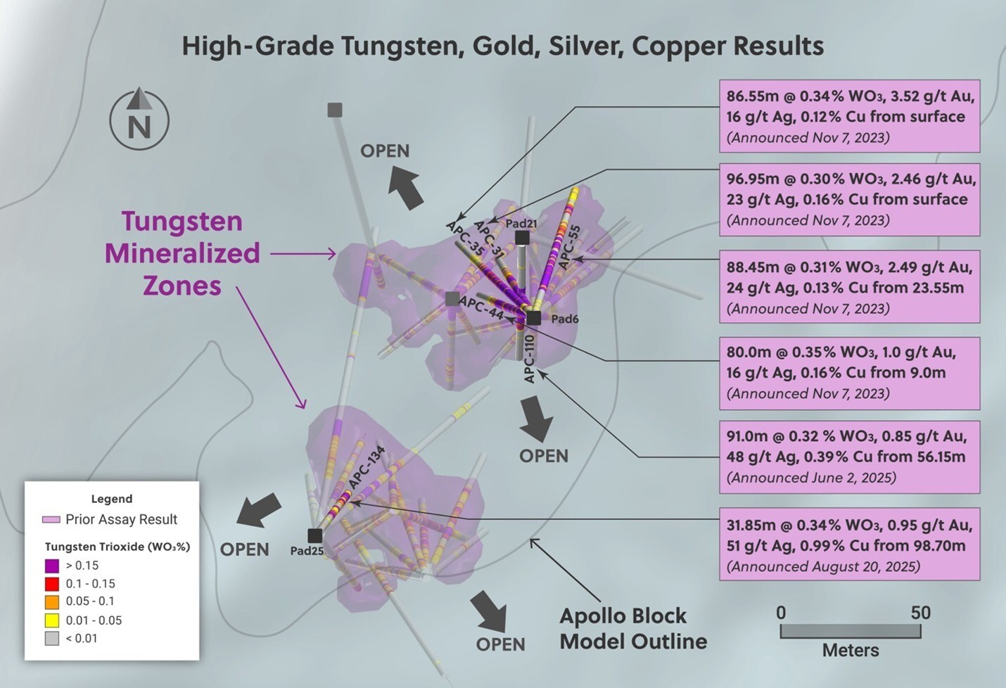 Collective Mining Announces that Drilling is Underway to Target the Near Surface and Tungsten Rich Portion of Apollo