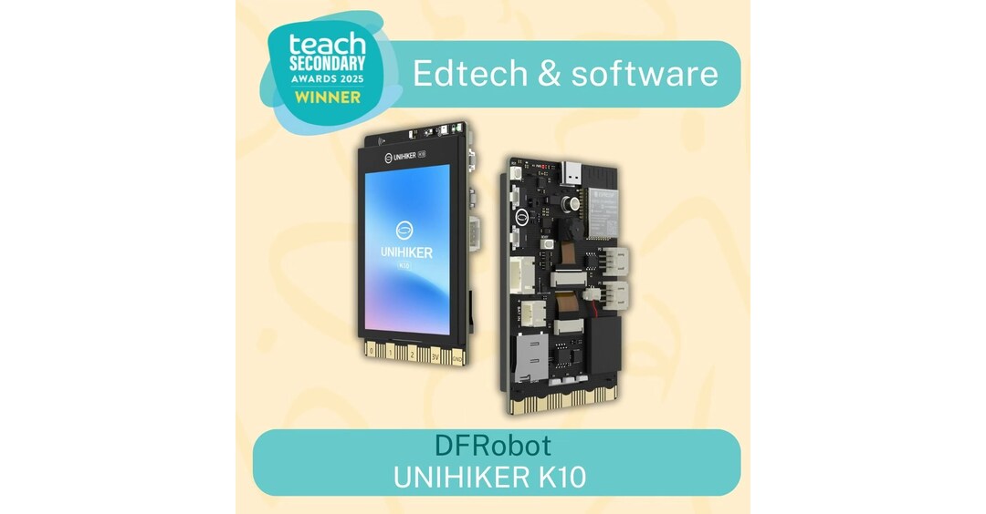 DFRobot UNIHIKER K10 Crowned Winner in Teach Secondary's EdTech & Software Category at 2025 TeachCo Resource Awards DFRobot UNIHIKER K10 Crowned Winner in Teach Secondary's EdTech & Software Category at 2025 TeachCo Resource Awards