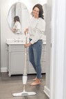 Lightweight pole in luxurious metallic gold and multifunctional attachments to clean floors, baseboards, and more.