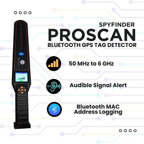 SpyFinder® ProScan Bluetooth GPS Tag RF Detector Next-Gen RF Bluetooth Scanner that finds hidden cameras, GPS tags & wireless bugs for privacy protection anywhere you go