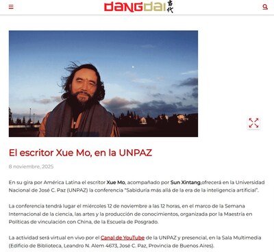 Writer Xuemo Embarks on Latin American Lecture Tour Writer Xuemo Embarks on Latin American Lecture Tour