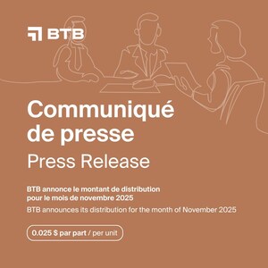 FPI BTB annonce le montant de distribution pour le mois de novembre 2025