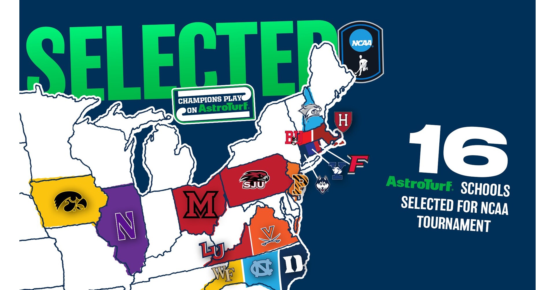 The Road to the Durham Runs on AstroTurf: 16 of 18 NCAA Field Hockey Championship Teams Compete on AstroTurf Surfaces