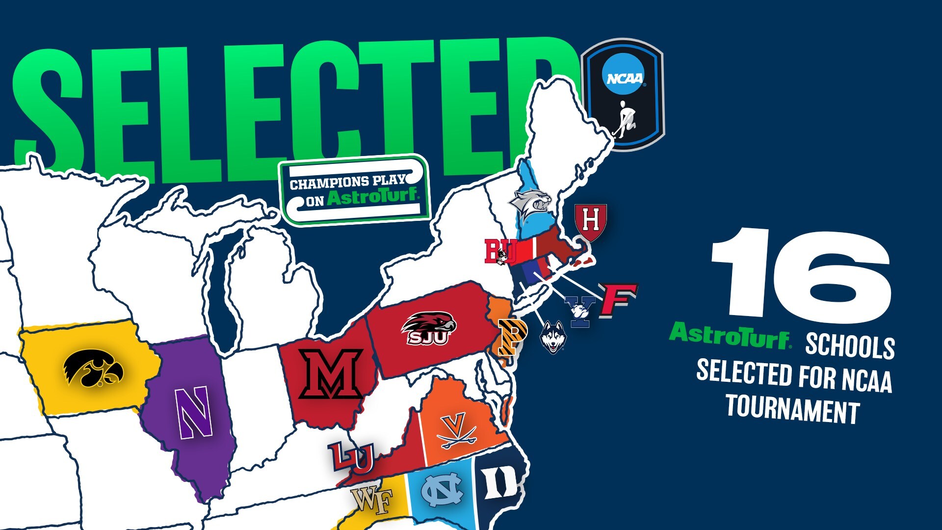 The Road to the Durham Runs on AstroTurf: 16 of 18 NCAA Field Hockey Championship Teams Compete on AstroTurf Surfaces