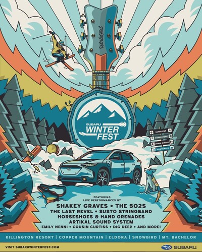 Subaru WinterFest 2026 will feature stops at five of the country’s top mountain resorts, where winter sports enthusiasts and Subaru owners can enjoy live music, food & beverage, gear demonstrations, select deserving charities to receive donations, and more. For information, visit www.subaruwinterfest.com and follow #SubaruWinterFest