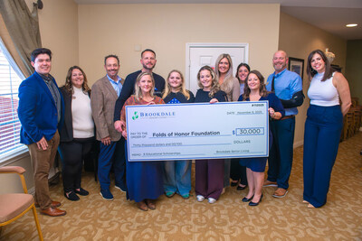 Brookdale Senior Living presents donation to Folds of Honor Foundation recipients at Brookdale Franklin.