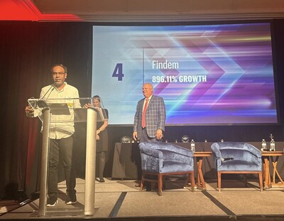 Findem CEO Hari Kolam Accepts Findem's Award