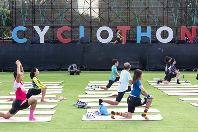 Yoga workshops at the Cyclothon Carnival, Hong Kong