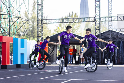 Unicycling at the Cyclothon Carnival, Hong Kong
