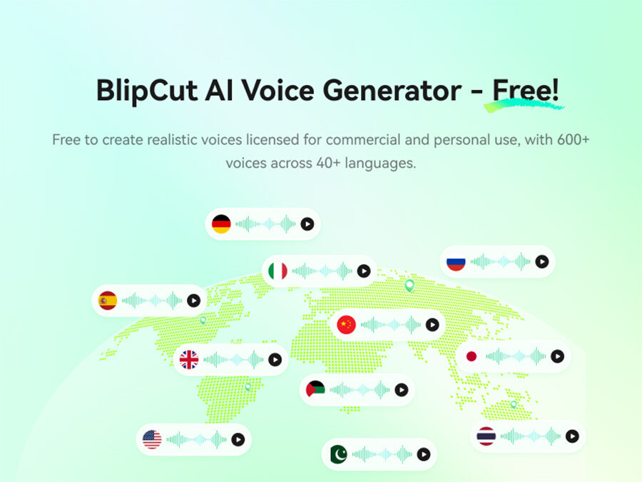BlipCut Launches Free AI Voice Generator to Create Realistic Commercial Voices