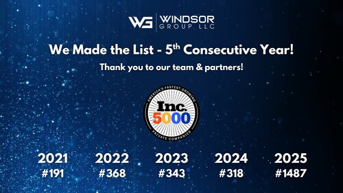 Windsor Group's Inc. 5000 History
