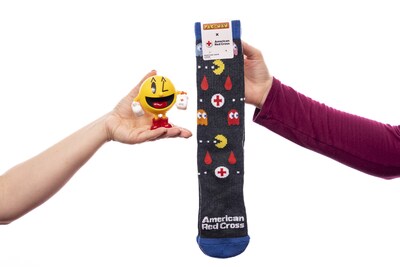 All who come to give blood or platelets Nov. 17-Dec. 7, 2025, will score an exclusive pair of Red Cross x PAC-MAN socks, and a custom Red Cross x PAC-MAN GASHAPON®, while supplies last.