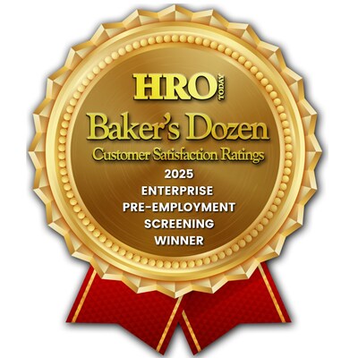 2025 HRO Today Baker's Dozen Employment Screening Badge