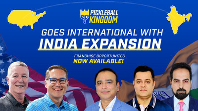 Pickleball Kingdom executives Rob Streett and Ace Rodrigues announce international expansion into India in partnership with Team BAQ Wizards leadership Anuj Duggal, Bhanu Gulati, and Qudrath Ali.