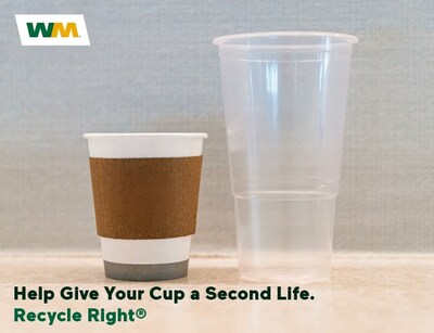 WM has added plastic cups made of polypropylene and paper to-go cups to its universal list of accepted recyclable materials.