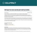 Press release Cell Impact has been awarded gold medal by EcoVadis.