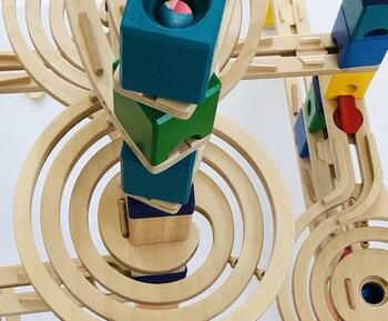 Wooden marble run set