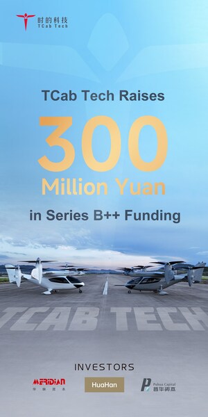 TCab Tech Secures RMB 300 Million in Series B++ Funding to Power E20 eVTOL Industrialization