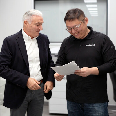 Claudio Ferrini (Chief Technology Officer) and Julian Zhang (Laboratory Manager)