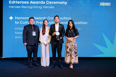 Left to Right: Jason Ng (ALLiN Technologies), Alina Baimen (CEO and Co-founder of EdHeroes), HRH Mangkoenagoro X, and Farhannisa Nasution (Expansion Director of EdHeroes) during EdHeroes Awards 2025, Glass Dome, Singapore (5/11/2025). Left to Right: Jason Ng (ALLiN Technologies), Alina Baimen (CEO and Co-founder of EdHeroes), HRH Mangkoenagoro X, and Farhannisa Nasution (Expansion Director of EdHeroes) during EdHeroes Awards 2025, Glass Dome, Singapore (5/11/2025).