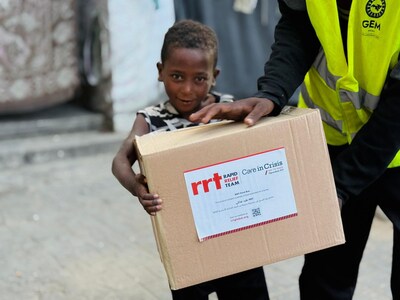 An RRT Food Box is delivered. Each Food Box can provide a family of four with six meals over two days. An RRT Food Box is delivered. Each Food Box can provide a family of four with six meals over two days.