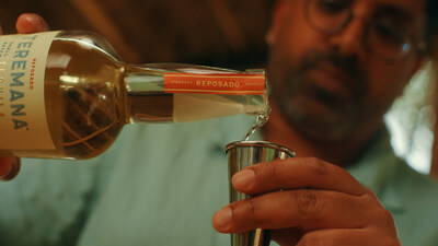 Pouring a shot of Teremana Reposado