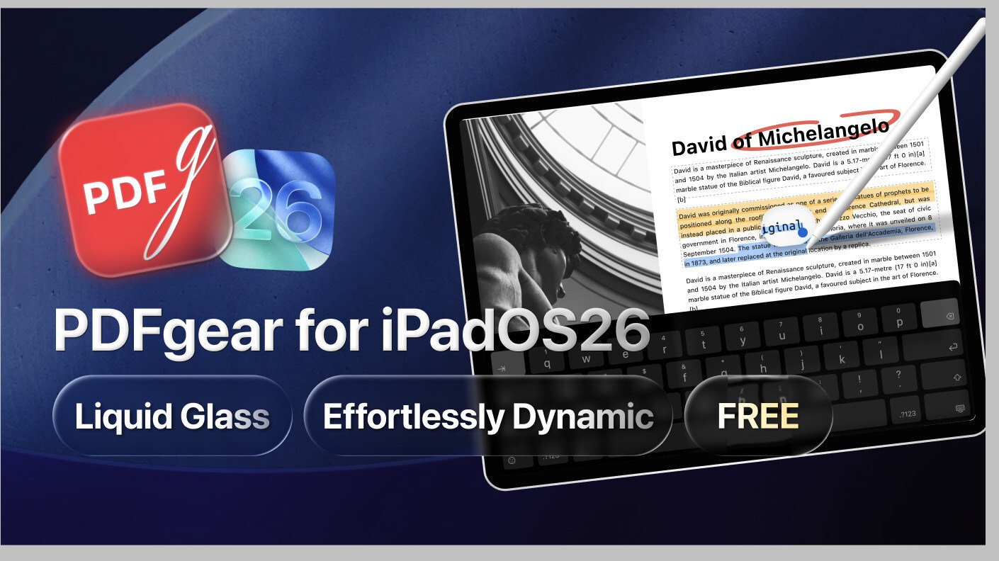 PDFgear for iPad Brings Liquid Glass Design and Truly Free PDF Editing to Everyone