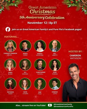 Great American Media Marks 5th Anniversary of Great American Christmas with Live Celebration Event on November 12