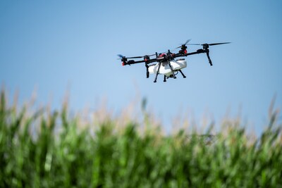 XAG P150 Max agricultural drone in operation. XAG P150 Max agricultural drone in operation.