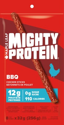 Mighty Protein sticks are a powerful new way to fuel active lifestyles with high-quality meat protein (CNW Group/Maple Leaf Foods Inc.) Mighty Protein sticks are a powerful new way to fuel active lifestyles with high-quality meat protein (CNW Group/Maple Leaf Foods Inc.)