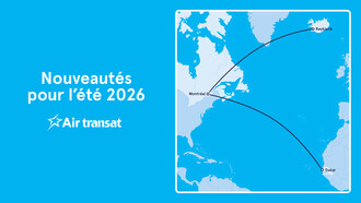 Nouveautés pour l'été 2026 : Montréal-Dakar et Montréal-Reykjavik (Groupe CNW/Transat A.T. Inc.)