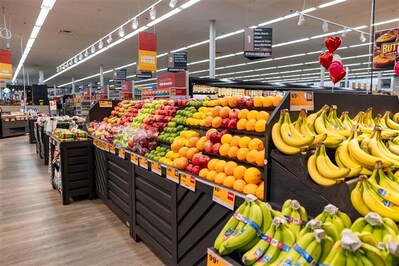 A larger produce section at the front of the store welcomes store guests with quality, freshness and an expanded cut-fruit selection.