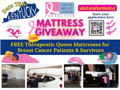 On Saturday, November 22, 2025, UBCF will host its free Mattress Giveaway in Louisville, Kentucky. The event provides queen-size therapeutic mattresses at no cost to qualified and pre-approved recipients, offering comfort and relief to those affected by breast cancer. On Saturday, November 22, 2025, UBCF will host its free Mattress Giveaway in Louisville, Kentucky. The event provides queen-size therapeutic mattresses at no cost to qualified and pre-approved recipients, offering comfort and relief to those affected by breast cancer.