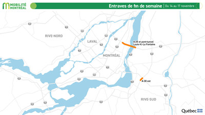Planifier ses déplacements sur le réseau autoroutier : entraves majeures durant la fin de semaine du 14 au 17 novembre
