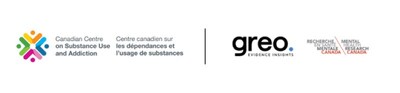 Logo of CCSA, Greo Insights, MHRC. (CNW Group/Canadian Centre on Substance Use and Addiction)