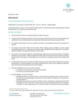 LUCARA ANNOUNCES Q3 2025 RESULTS