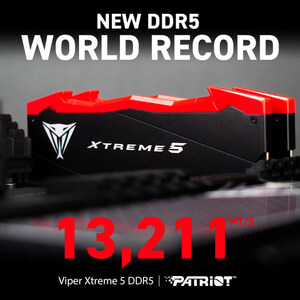 Patriot Viper Xtreme 5 DDR5 Shatters World Record -- First to Reach 13,211 MT/s