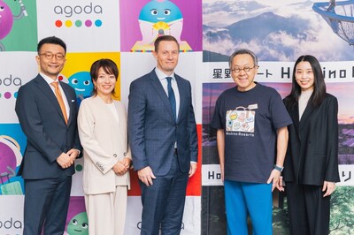 From Left to Right: Jay Lee (Regional Director, Japan & South Korea, Agoda), Satomi Nakabayashi (Country Director Japan, Agoda), Andrew Smith (Senior Vice President, Supply, Agoda) Yoshiharu Hoshino (Chief Executive Officer, Hoshino Resorts Inc), and Aki Yoshikawa (Sales and Distribution Manager, Hoshino Resorts Inc). From Left to Right: Jay Lee (Regional Director, Japan & South Korea, Agoda), Satomi Nakabayashi (Country Director Japan, Agoda), Andrew Smith (Senior Vice President, Supply, Agoda) Yoshiharu Hoshino (Chief Executive Officer, Hoshino Resorts Inc), and Aki Yoshikawa (Sales and Distribution Manager, Hoshino Resorts Inc).