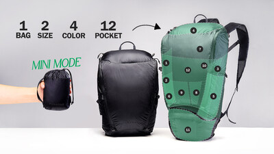 AuraOne 2.0 folded into a palm-sized pouch in seconds-ultralight at just 280g/300g and ready to travel anywhere.